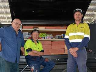 GROWTH: Kody Slattery (centre), with Tom Kenneally and Tim Hilton, has already found work following his 18-week apprenticeship at the Lockyer Valley Kart Club. Picture: Ebony Graveur