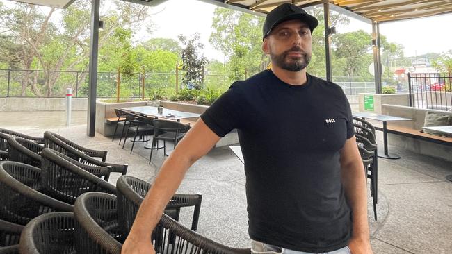 Qube cafe owner Eyad Moussa is apprehensive about the Hunts Creek bridge project.