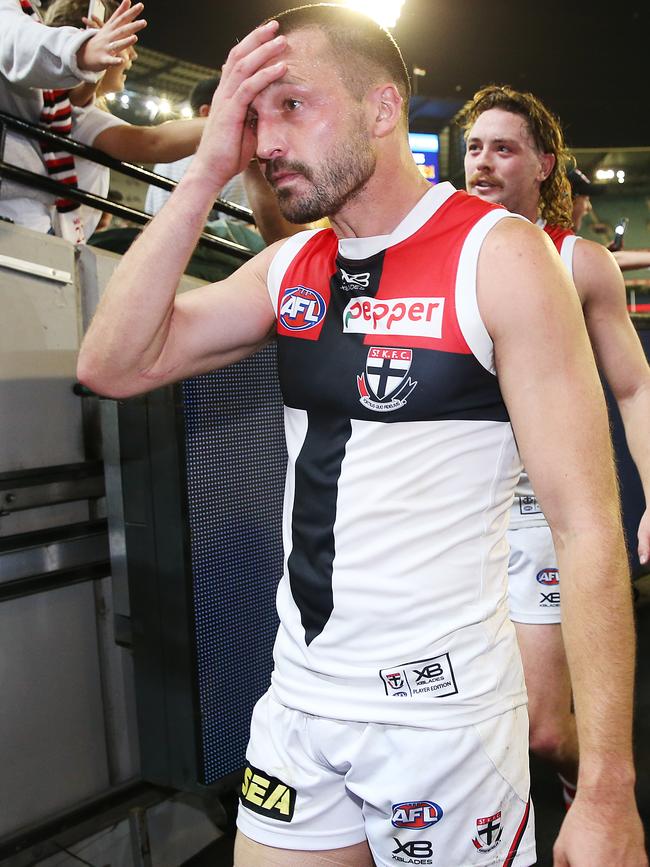 Jarryn Geary was later taken to hospital. Picture: Getty Images 