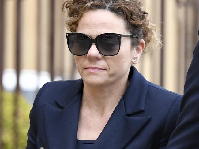 ADELAIDE, AUSTRALIA - NewsWire Photos JUNE 1, 2021: Connie Bonaros (left), SA-BEST upper house member, seen entering Adelaide Magistrates Court for the court case against Sam Duluk, is a former Liberal MP, now independent, who allegedly slapped her on the backside at a pre-Christmas party in 2019 and made inappropriate comments. DulukÃs two-day trial begins today. Picture: NCA NewsWire / Naomi Jellicoe