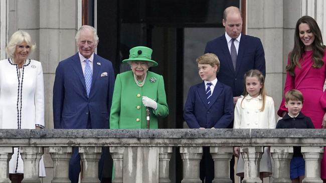 Her Majesty made her way out to the balcony for the final day of the Platinum Jubilee celebration. Picture: Getty Images