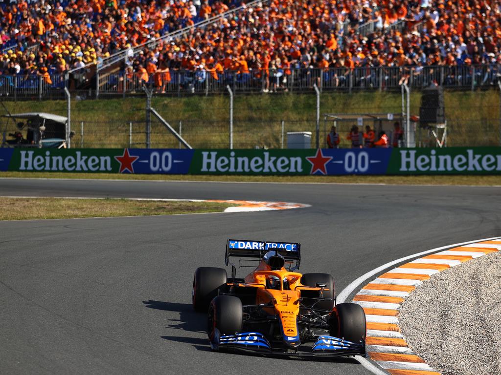 Daniel Ricciardo on track in the Netherlands. Photo by Bryn Lennon/Getty Images.