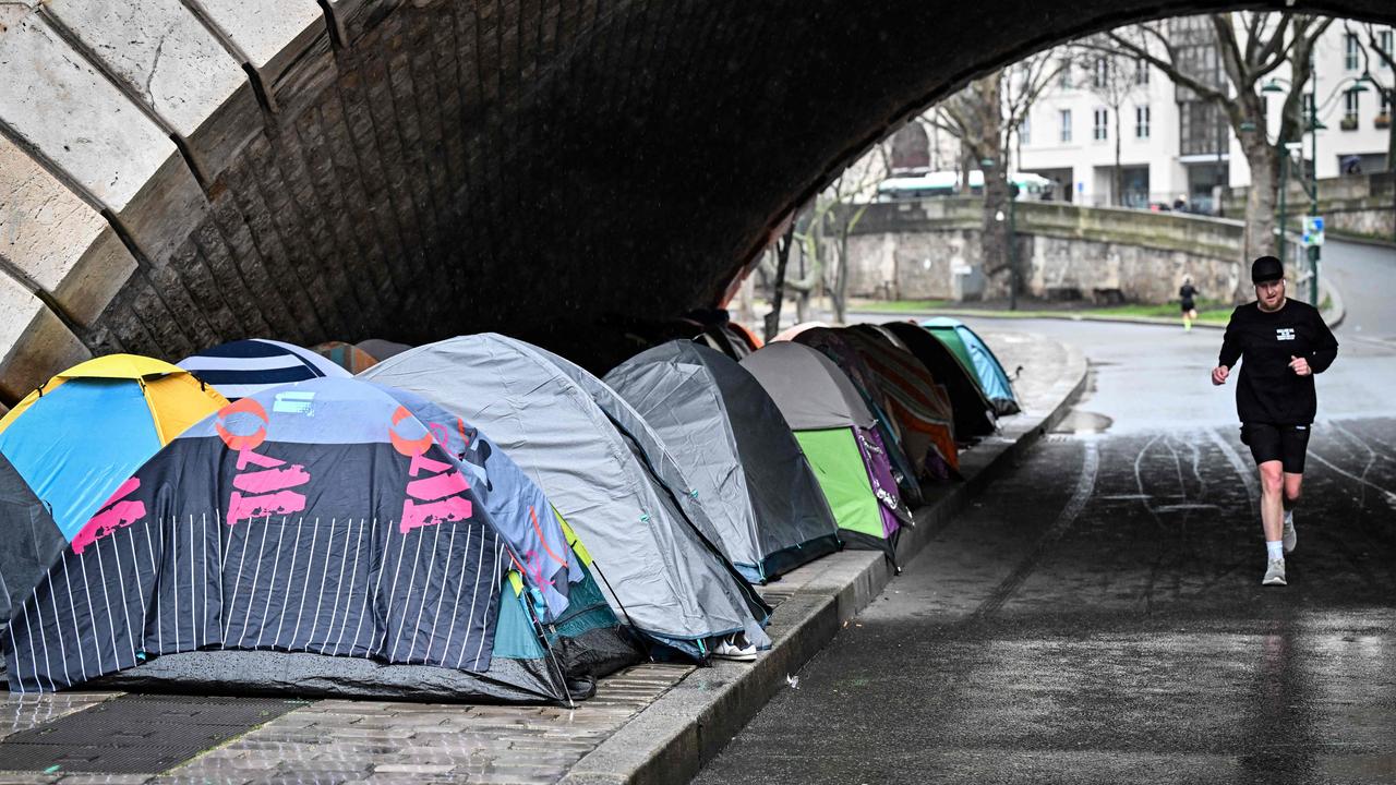 Paris has been accused of hiding its ‘misery’ by moving its homeless population before the world’s eyes are set on the Olympic Games there. Picture: Miguel Medina / AFP