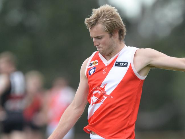 Nepean league football  Frankston Bombers v Sorrento at Baxter Park. Sorrento forward Leigh Poholke