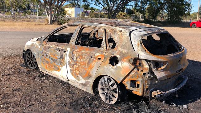 A stolen car was burnt out overnight in West Gladstone.