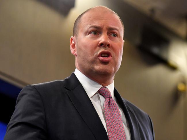 Treasurer Josh Frydenberg’s first budget was a triumphant “back in black” performance but his second is predicted to show a $143 billion black hole in the nation’s finances. Picture: AAP