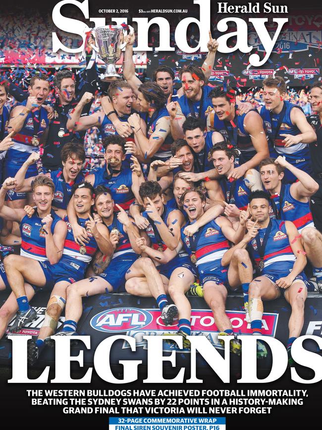 October 2, 2016 — The Western Bulldogs ended a record 62-year premiership drought.