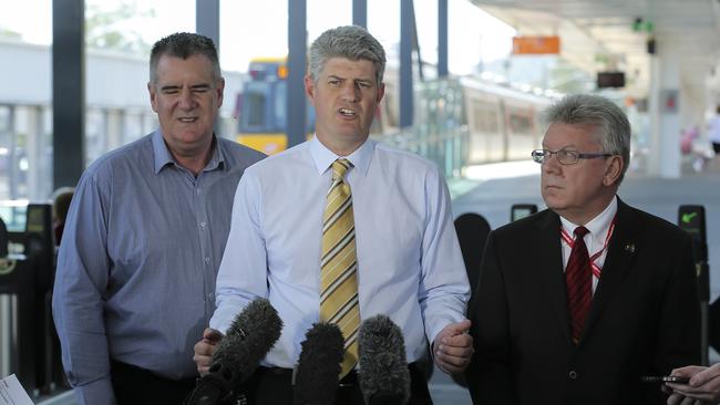 Transport Minister Stirling Hinchliffe was almost entirely led by QR in the early weeks of the timetable crisis. Picture: Mark Cranitch