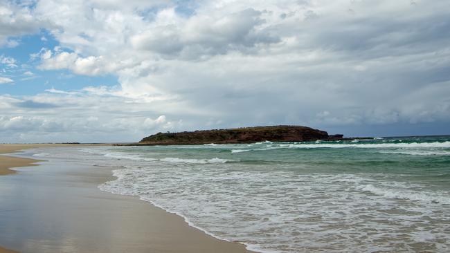 Windang Island, where a man was swpt to his death on Sunday. Picture: Getty Images