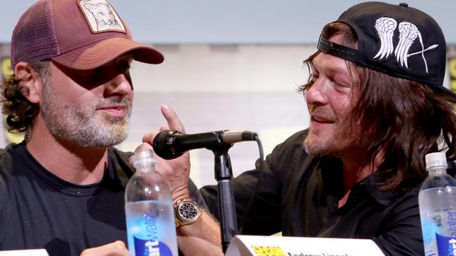 Actors Andrew Lincoln and Norman Reedus attend Comic Con. Picture: Getty Images