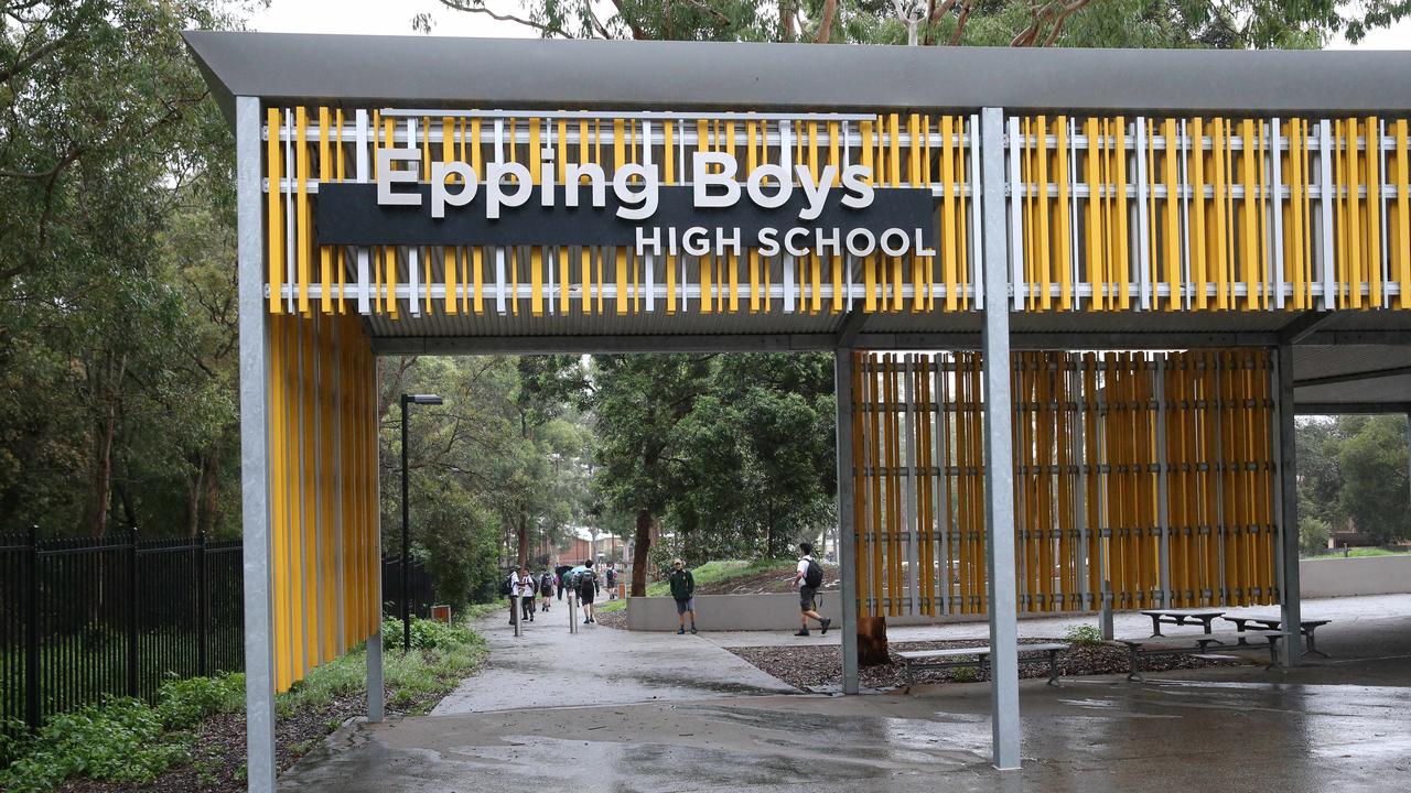 Students returned to Epping Boys High School on Monday. Picture Rohan Kelly