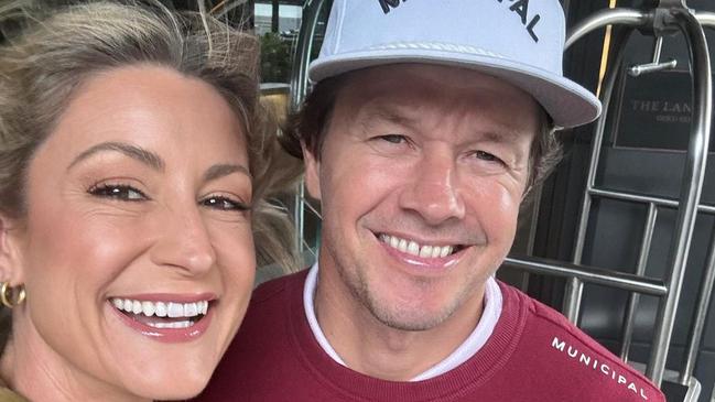 Weather reporter Liz Cantor and actor Mark Wahlberg (Instagram image)