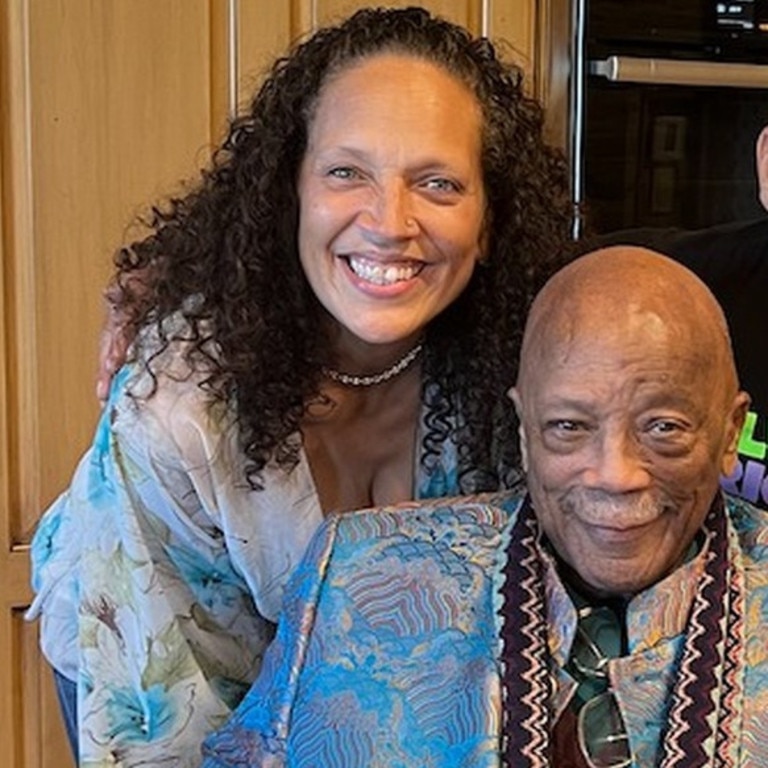 Quincy Jones in a happy snap with his daughter Martina shared on his final post. Pictue: Instagram