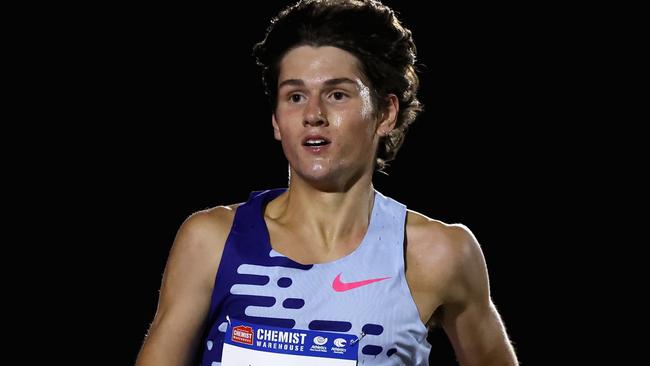 SYDNEY, AUSTRALIA - MARCH 23: Cam Myers competes in the Mens 3000m during the 2024 Sydney Track Classic at ES Marks Athletic Field on March 23, 2024 in Sydney, Australia. (Photo by Cameron Spencer/Getty Images)