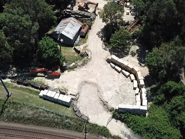 Drone view of Wondabyne Quarry. Picture: Mitchell Hubbard.