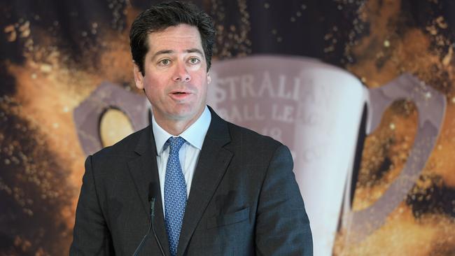 AFL chief Gillon McLachlan will appear via teleconference at a Senate inquiry into the Peter Dutton au pair drama. Picture: Getty