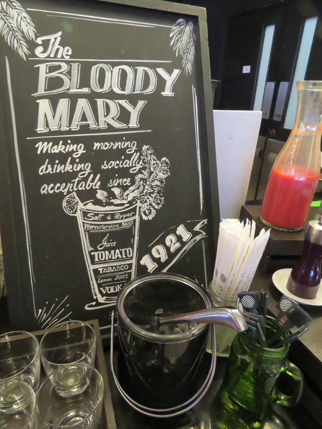 DIY Bloody Marys for breakfast at the Pullman Bangkok Sukhumvit, Thailand.