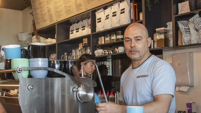 David Calcagno, owner Espresso &amp; Co said parking was his top concern. Picture: Brian Cassey