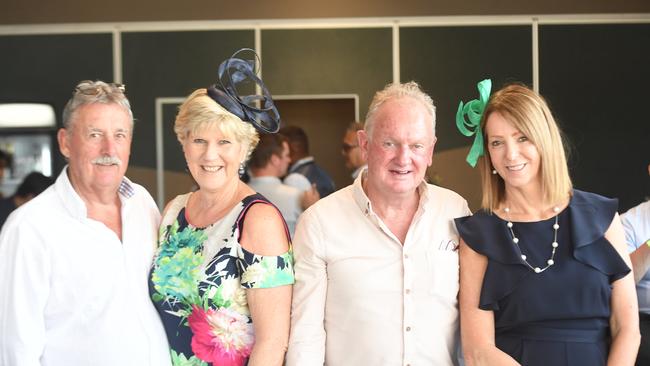 Michael Sadler, Lynette Beeck, Bill Pallot and Rosie Pallot at the Darwin Cup 2022. Picture: (A)manda Parkinson