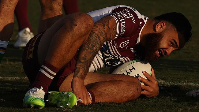 Manly five-eighth Dylan Walker has been sidelined with two major injuries this season. Picture: Cameron Spencer/Getty Images