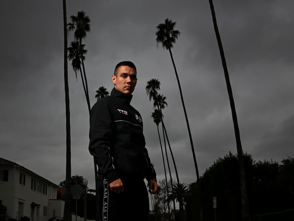 Australian boxing star Tim Tszyu in Los Angeles. Picture: No Limit Boxing