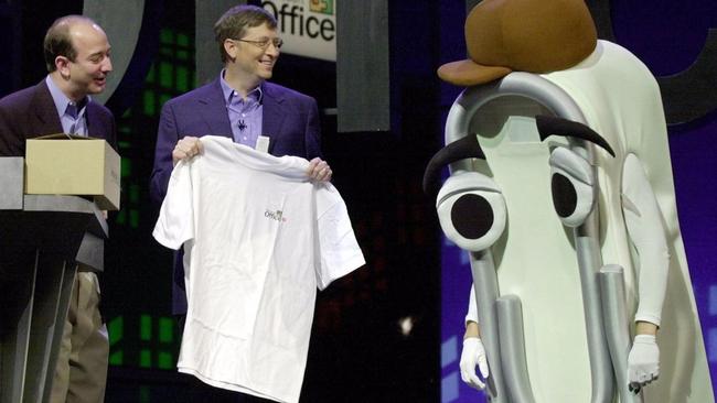 Bill Gates on stage with Clippy