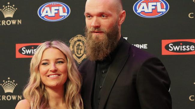 2018 AFL Brownlow Medal Vote Count at Crown Palladium. Max Gawn and Jessica Todd. Picture: Mark Stewart