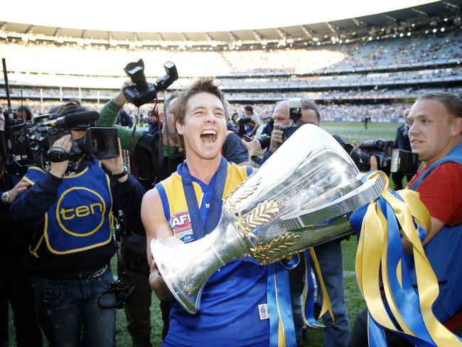 Ben Cousins with the 2006 AFL premiership cup. Picture: Jackson Flindell