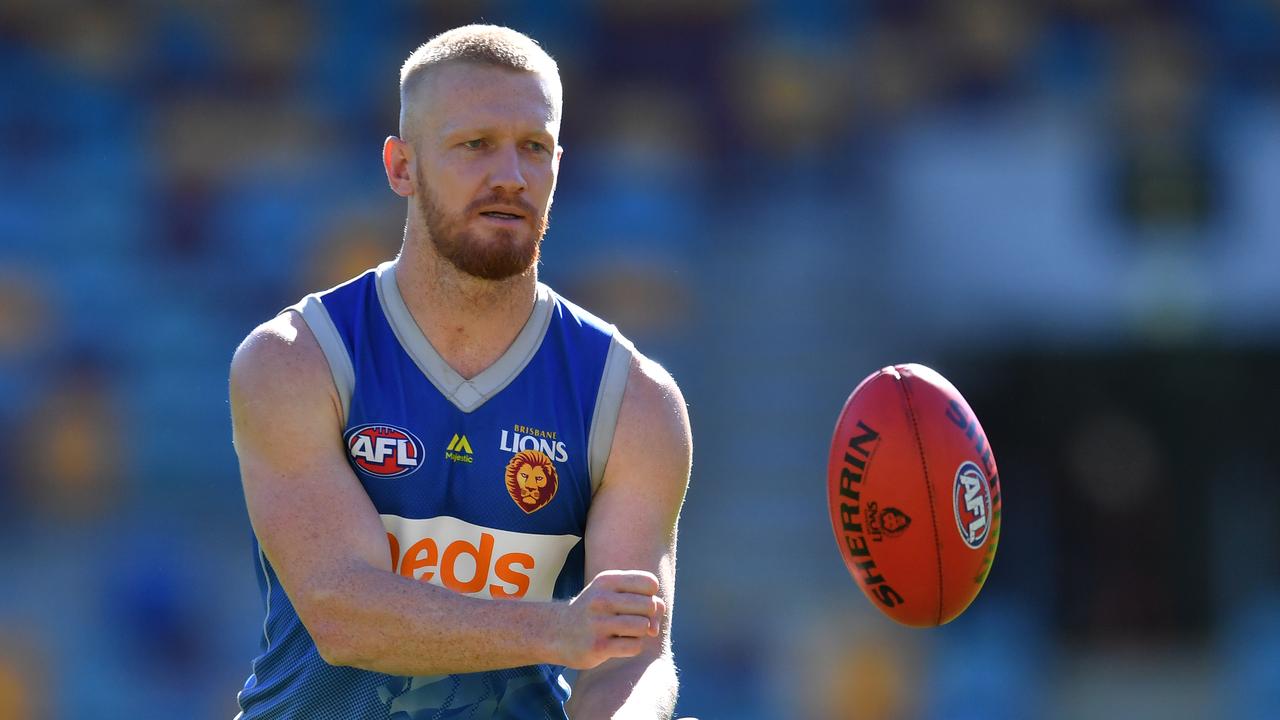 Nick Robertson is seen during Brisbane Lions training at the Gabba in Brisbane, Tuesday, May 28, 2019. The Lions are playing Hawthorn in their round 11 AFL match at the Gabba on Saturday. (AAP Image/Darren England) NO ARCHIVING