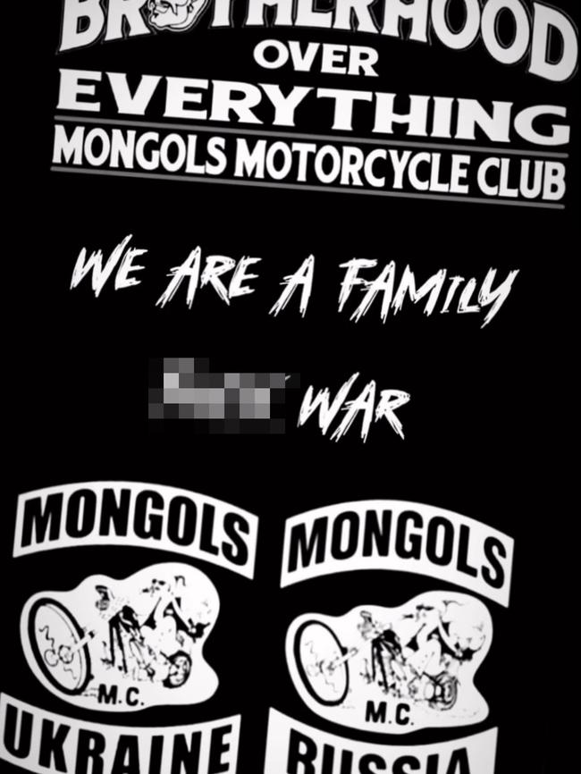 web blurred Mongols bikie post