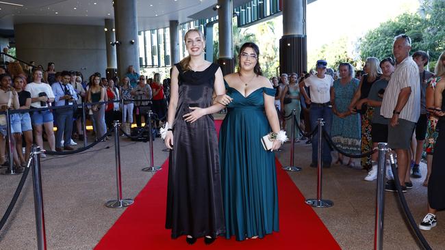Riley Luckett and Zahra Mitchell arrive at the Trinity Bay High School formal evening, held at the Cairns Convention Centre. Picture: Brendan Radke
