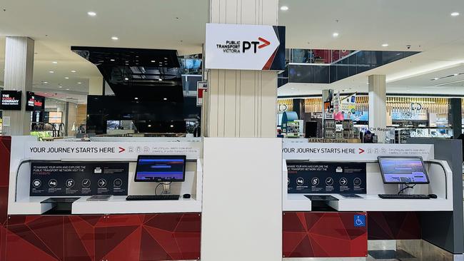 The PTV kiosk in Westfield Geelong.