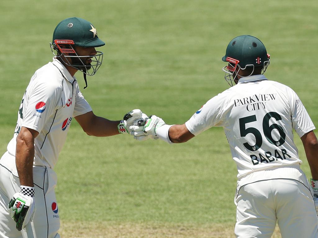 The newly minted and former captains of Pakistan – Shan Masood and Babar Azam. Picture: Mark Metcalfe/Getty Images