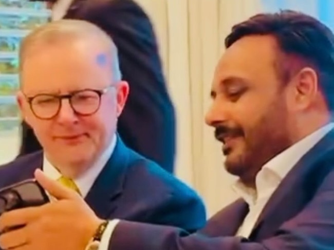 Melbourne based Australian-Indian businessman and entrepreneur Rupinder Brar and Prime Minister Anthony Albanese at a function held in Toorak on 12 November, 2024.