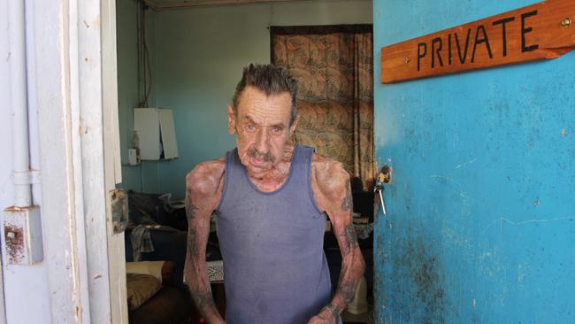 Fran Hodgetts’ ex-husband Bill Hodgetts at home in Larrimah. Picture: Jason Walls