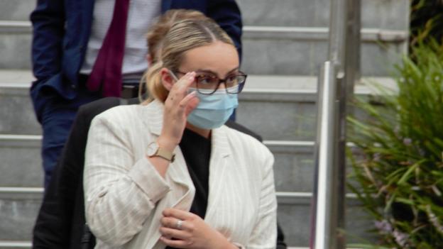 Grace Wheatley leaves Wollongong Local Court on January 28. Picture: Madeline Crittenden