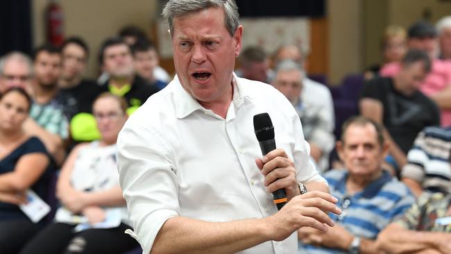 Queensland LNP leader Tim Nicholls is struggling to convince voters he or his party should lead. Picture: AAP Image/Dave Hunt.