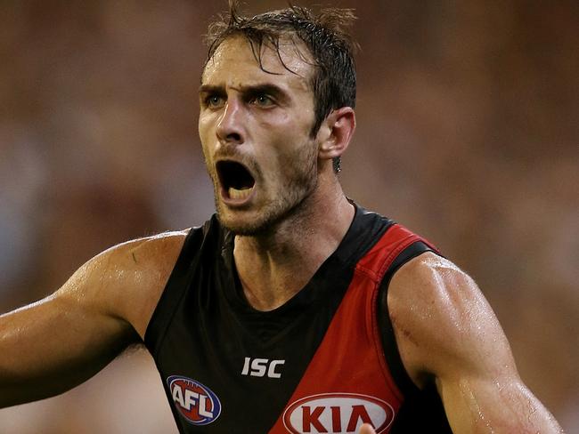 Essendon vs. Hawthorn (MCG) (N) Jobe Watson calls for the ball 2nd term Picture:Wayne Ludbey