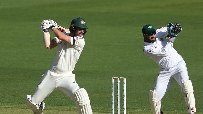 Travis Head of Australia bats during day two of the International Tour match between Australia A and Pakistan at Optus Stadium. Picture: Paul Kane/Getty Images