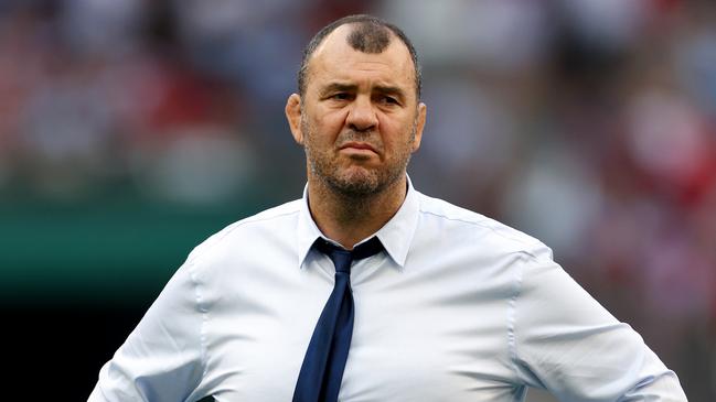 MARSEILLE, FRANCE - OCTOBER 14: Michael Cheika, Head Coach of Argentina, looks on during the warm up prior to the Rugby World Cup France 2023 Quarter Final match between Wales and Argentina at Stade Velodrome on October 14, 2023 in Marseille, France. (Photo by Cameron Spencer/Getty Images)