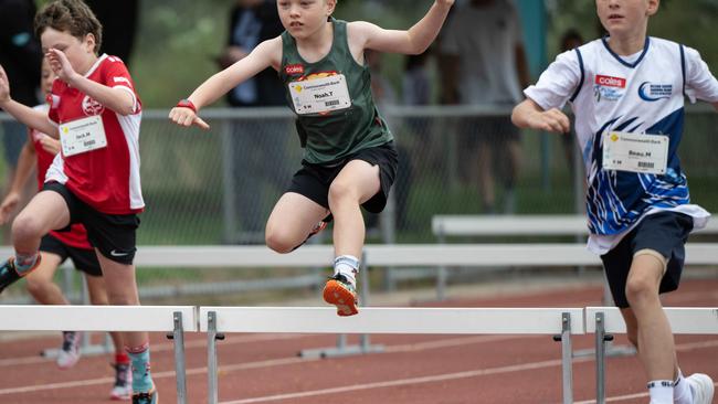 25-01-2024 Little Athletics competitors at Landy Field for weekly junior sports spread . Picture: Brad Fleet