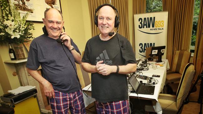 3AW Breakfast hosts Ross Stevenson and John Burns. Picture: Hamish Blair