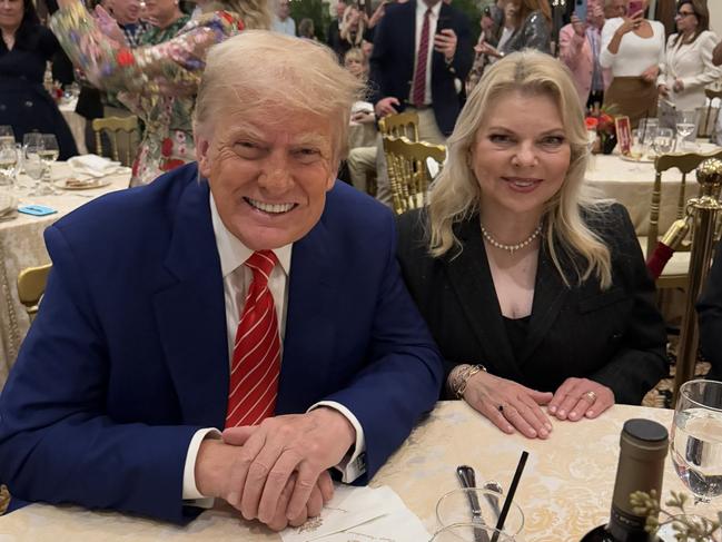 US President-elect Donald Trump dined with Prime Minister Benjamin Netanyahu’s wife Sara at the Trump International Golf Course in West Palm Beach, Florida in December. Picture: X