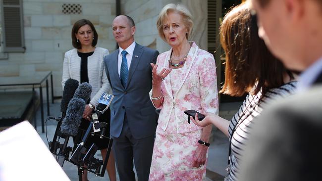 Former Governor Dame Quentin Bryce at Old Government House on September 10, 2014, announcing the members of the special domestic violence taskforce. Picture: Jack Tran