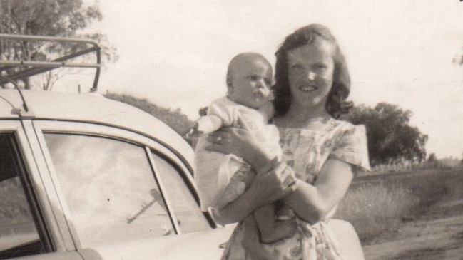 Gwen Grover holding her baby sister Sue, who was 19 years old at the time of hear death in 1983. PIcture: Supplied