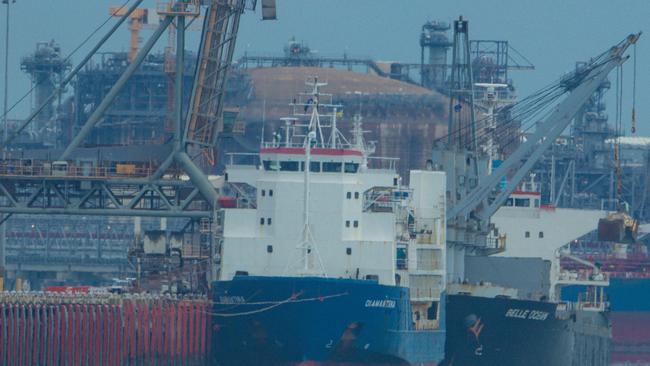 A case of COVID-19 was confirmed aboard the cattle ship "Diamantina" docked at East Arm Wharf in Darwin Harbour. Picture GLENN CAMPBELL