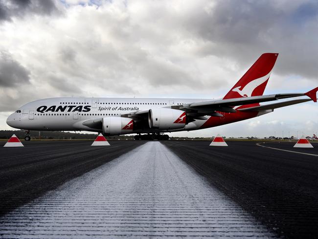 **EMBARGOED ***FOR SHS.  Qantas A380 makes it way to the runway for takeoff.  Melbourne Melbourne Airport, Tullamarine celebrates 20 years of private airport ownership on Sunday 2 July.  Picture: Nicole Garmston