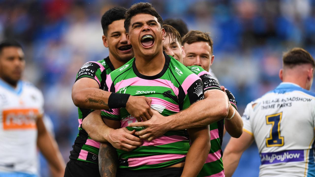 NRL 2021 RD22 South Sydney Rabbitohs v Gold Coast Titans - Latrell Mitchell, TRY