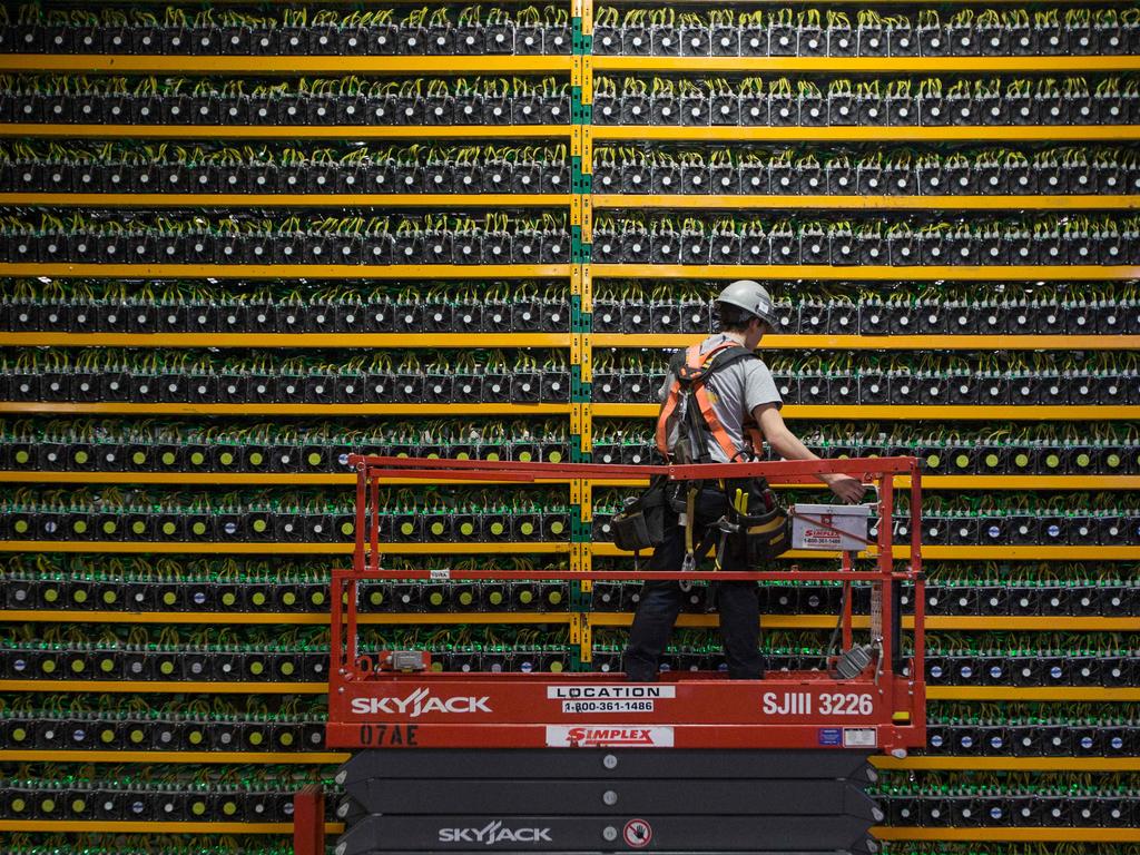 Survey data suggested up to one quarter of Australians had used cryptocurrency, which is ‘mined’ on servers like the ones pictured here. Picture: Lars Hagberg / AFP)