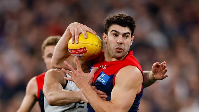 Christian Petracca is staying put. Photo by Dylan Burns/AFL Photos via Getty Images